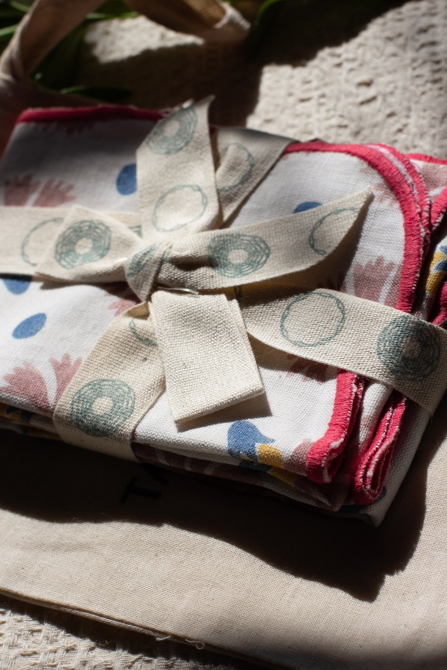 Raahat Buds Pink Cotton Napkin| Set of 2