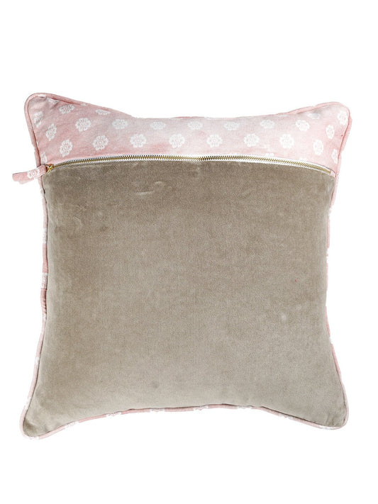 Rahat Green Velvet Embroidered Cushion Cover - 18"x18"