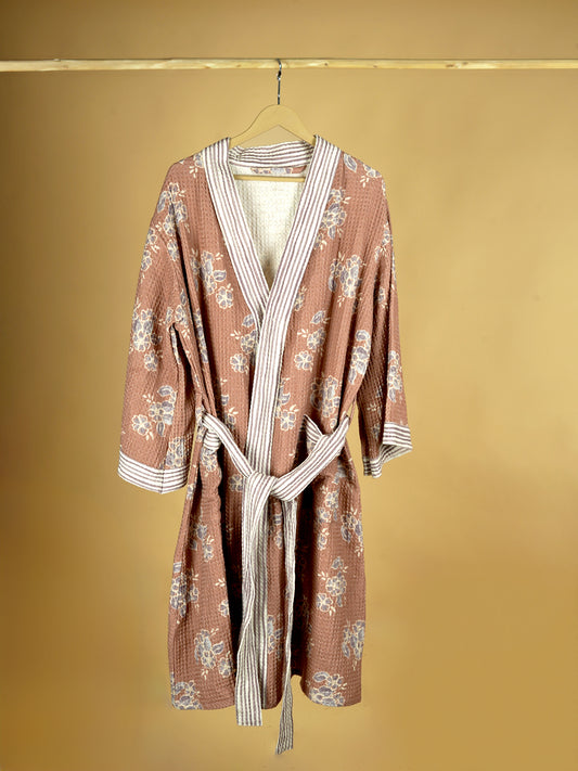 Mimo Pink Cotton Waffle  Bathrobe