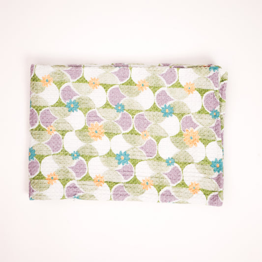 Mosiac Purple Cotton Waffle Bath Towel