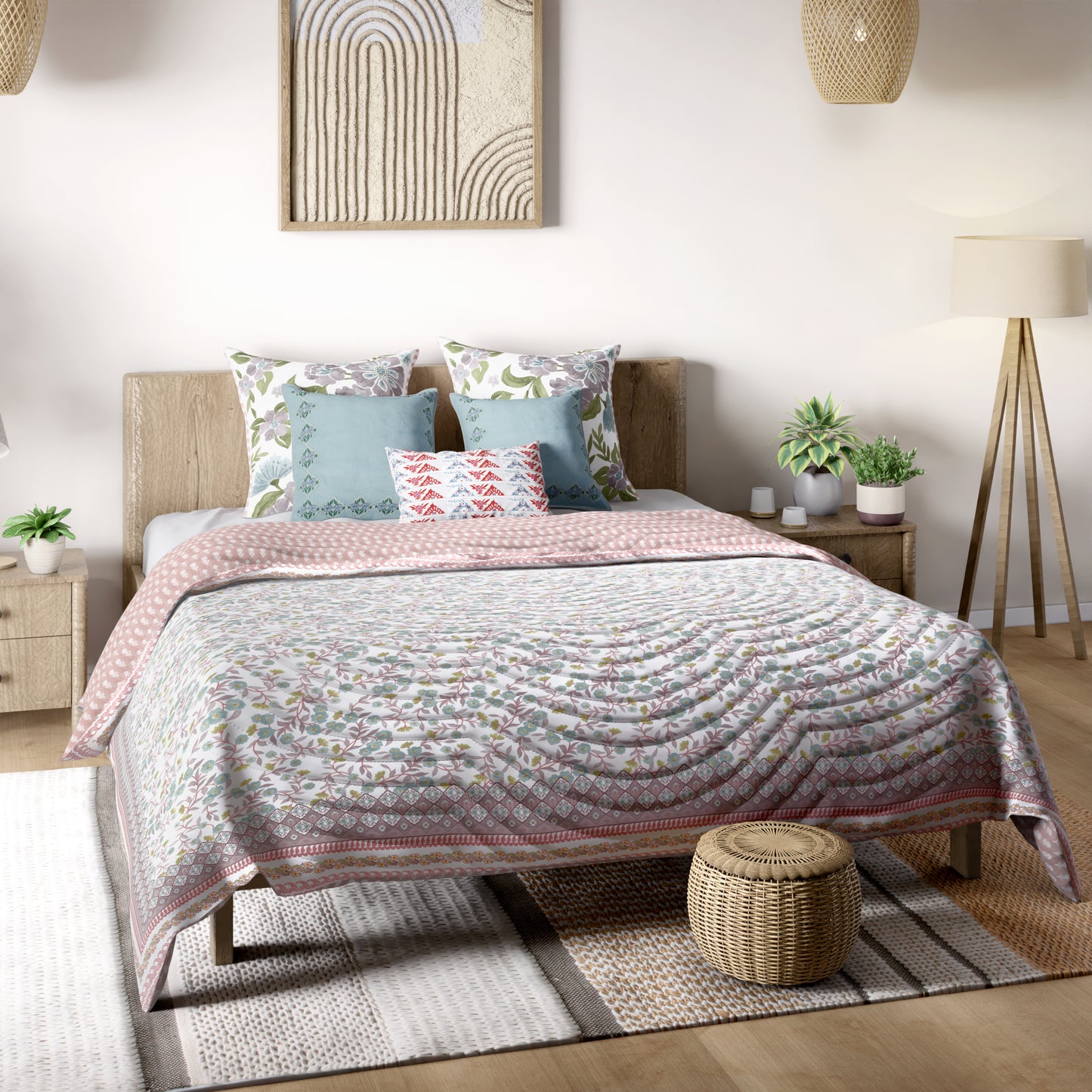 Mimo Blue Cotton Quilt