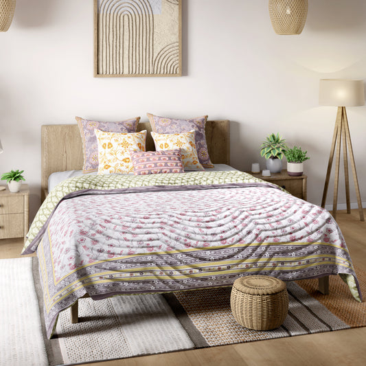 Khwaab Yellow Cotton Quilt