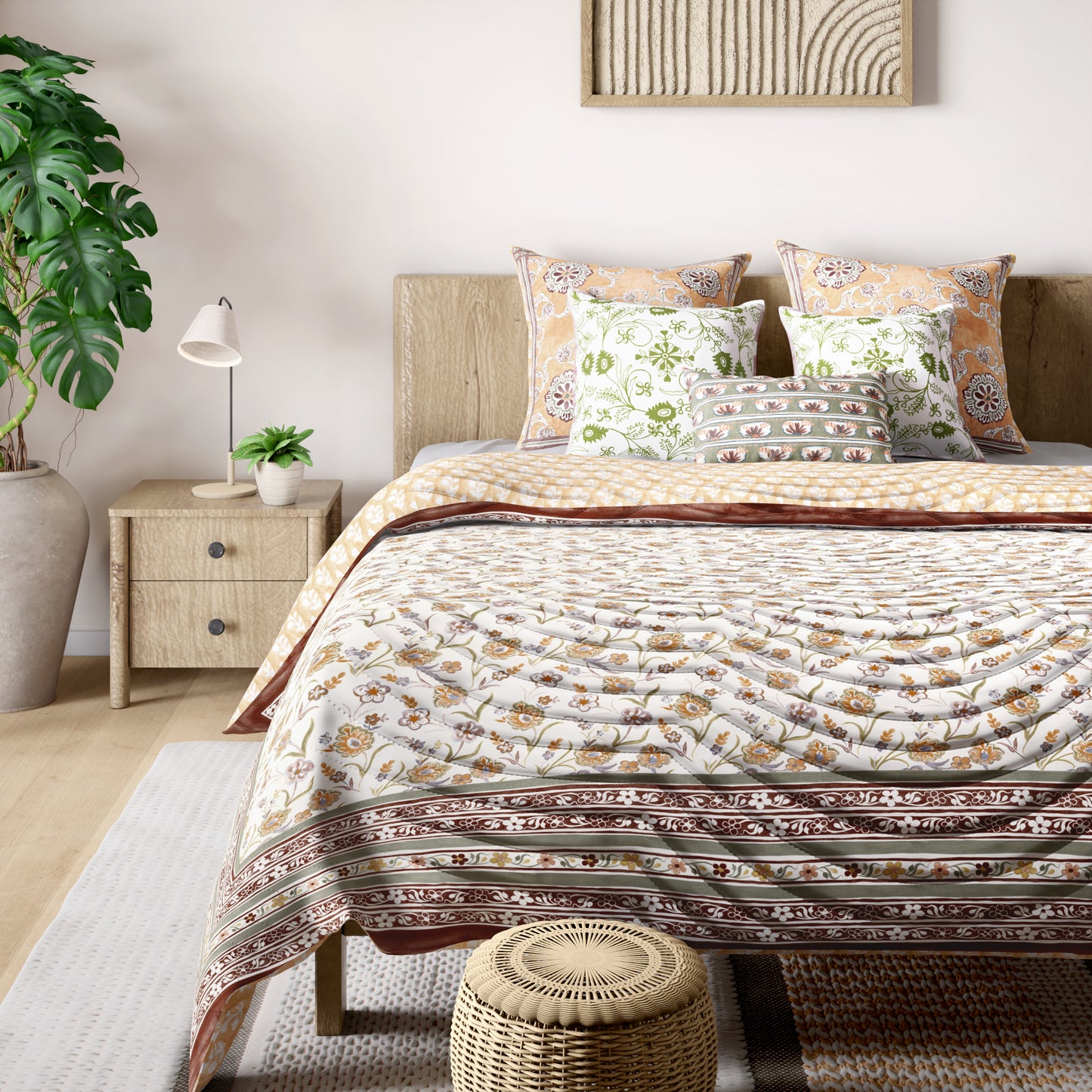 Khwaab Maroon Cotton Quilt