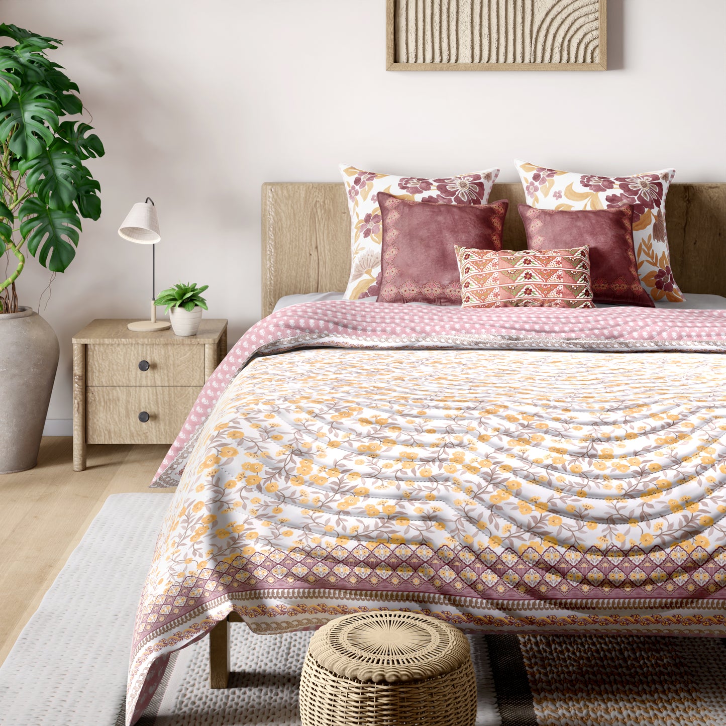 Mimo Yellow Cotton Quilt