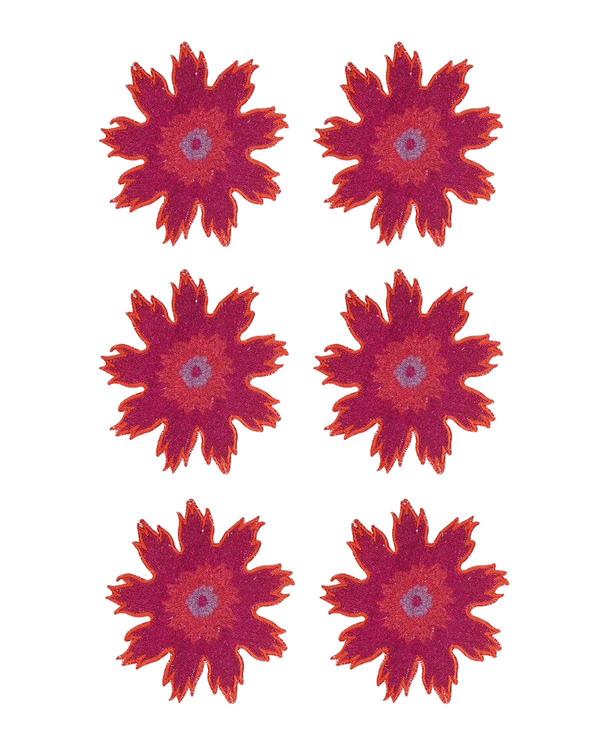 Rahat Pink Flower Embroidered Tea Coaster -4"x4"