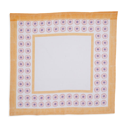 Raahat Yellow Flower Cotton Napkin | Set of 2