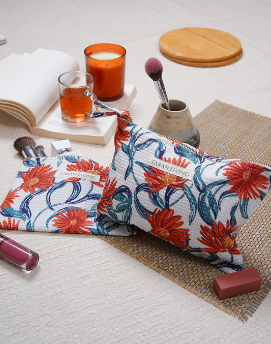 Floral Fables Waffle Pouch With PVC Lining