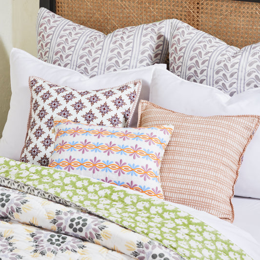 Mica Prism Terracotta Embroidered Cushion Cover