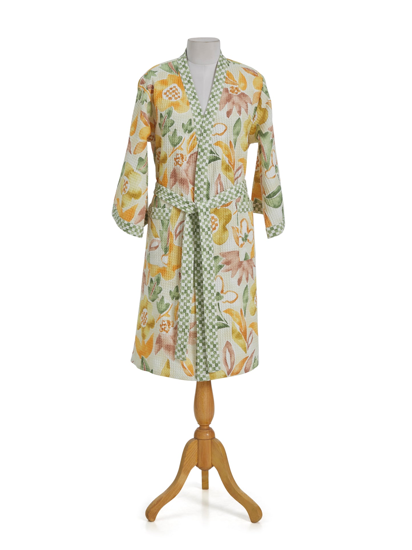 Dancing Floral Yellow Bathrobe