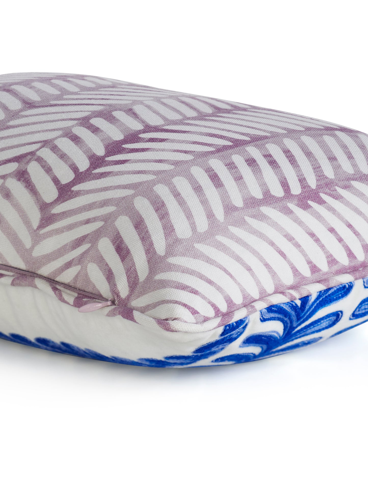 Ayna Linear Leaf Blue Cushion Cover