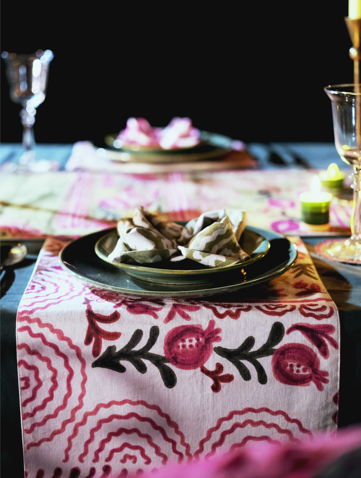 Ayna Pink Printed Placemat - Set of 4