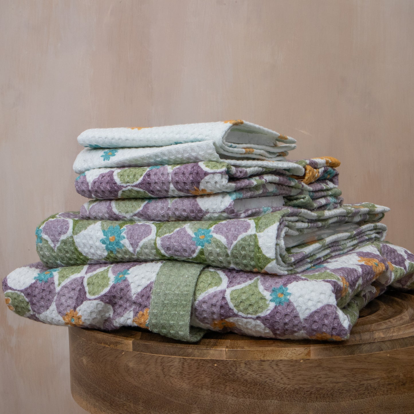 Mosiac Purple Face Towel | Set Of 2