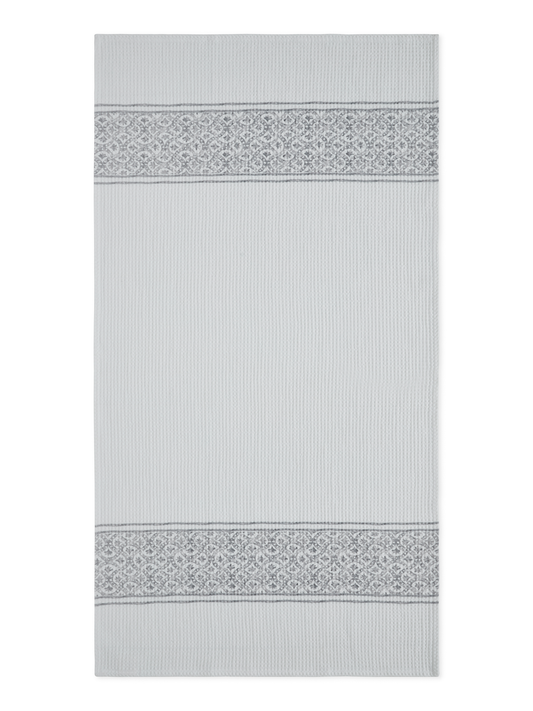 Tessellate Grey Cotton Waffle Bath Towel