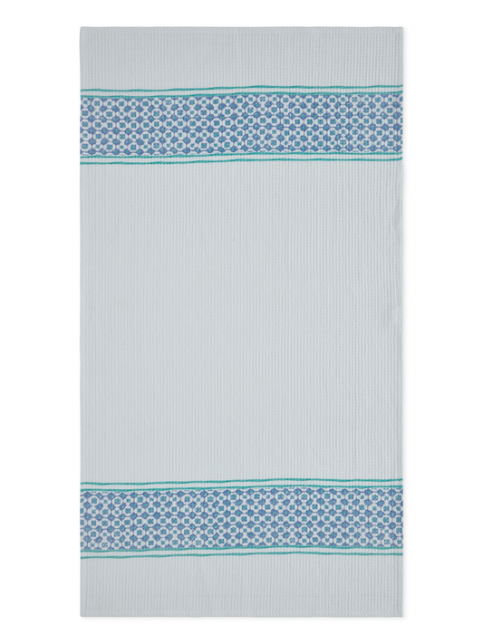 Checkmate Cotton Waffle Blue bath towel