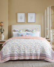 Mimo Blue Cotton AC Quilt | Taran Living