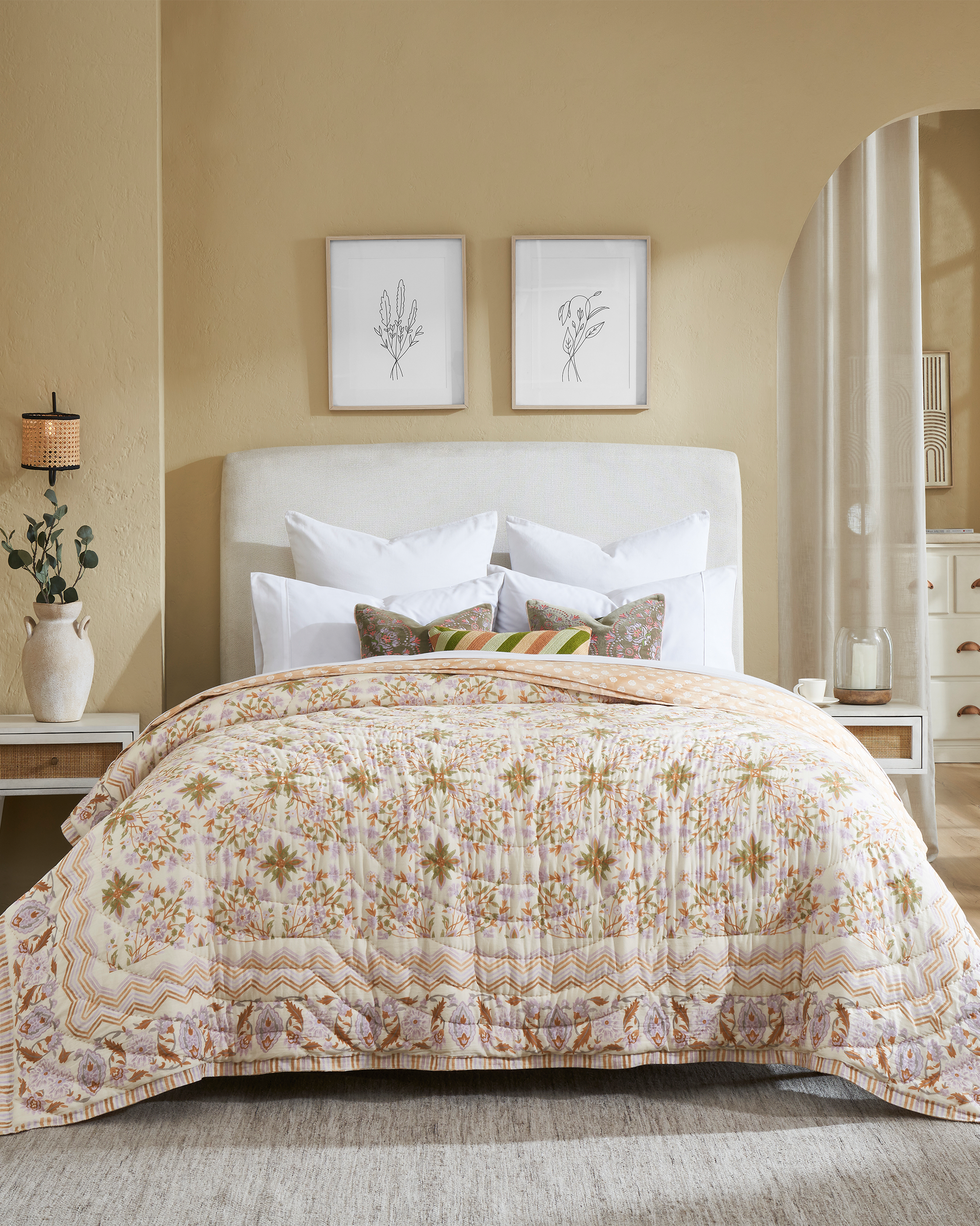 Rahat Yellow Cotton Quilt