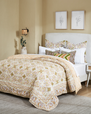 Rahat Yellow Cotton Quilt | Taran Living