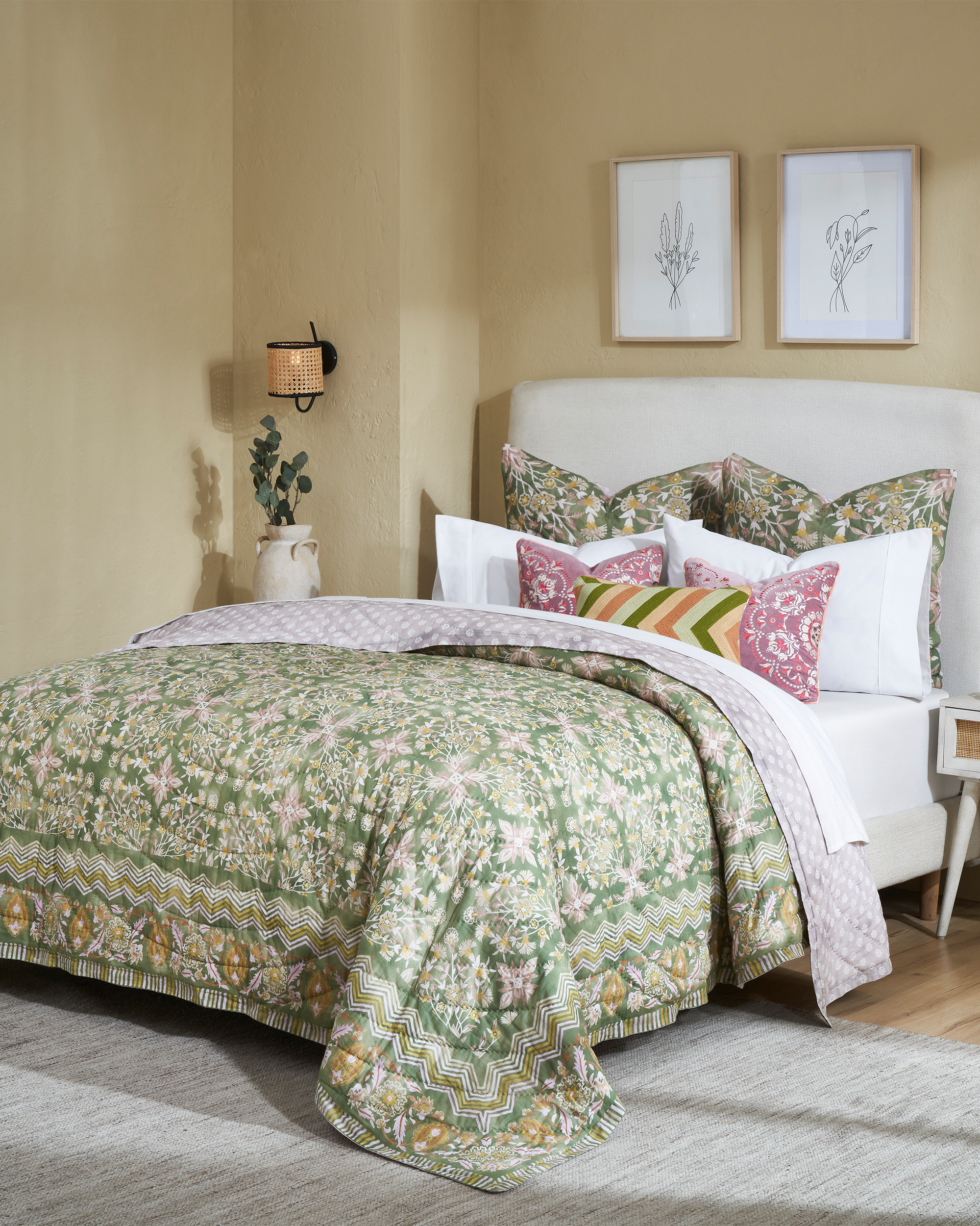 Rahat Green Cotton AC Quilt - alternate view