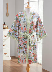 Country side Flower Cotton Waffle Bathrobe