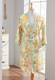 Dancing Floral Yellow Bathrobe
