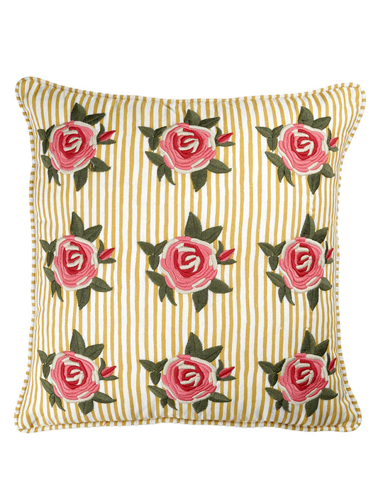 Roseate Aya Yellow Cushion Cover