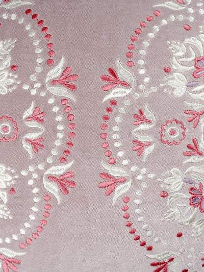 Rahat Mauve Velvet Embroidered Cushion