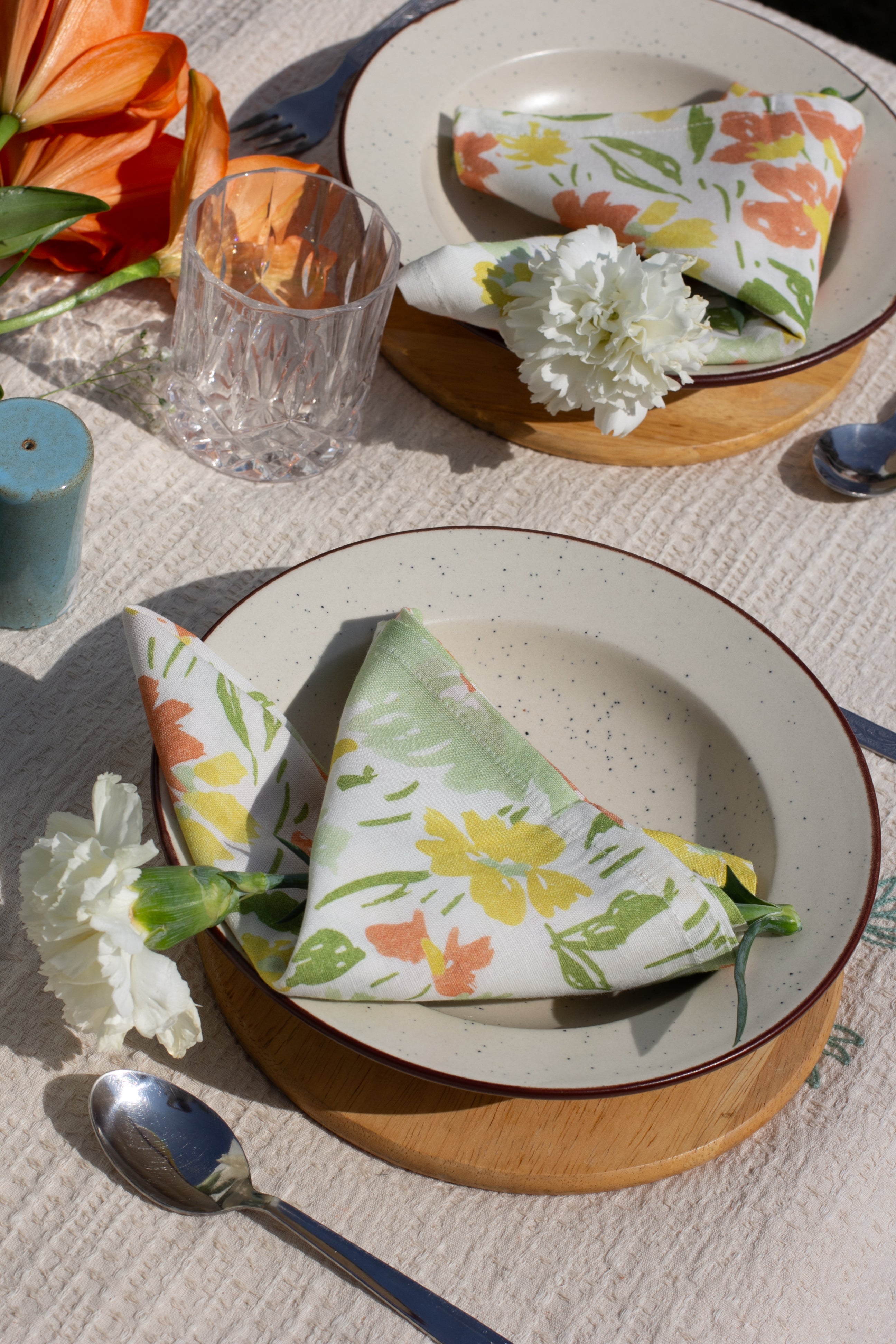 Floral Printed Cotton Napkin| Set of 2