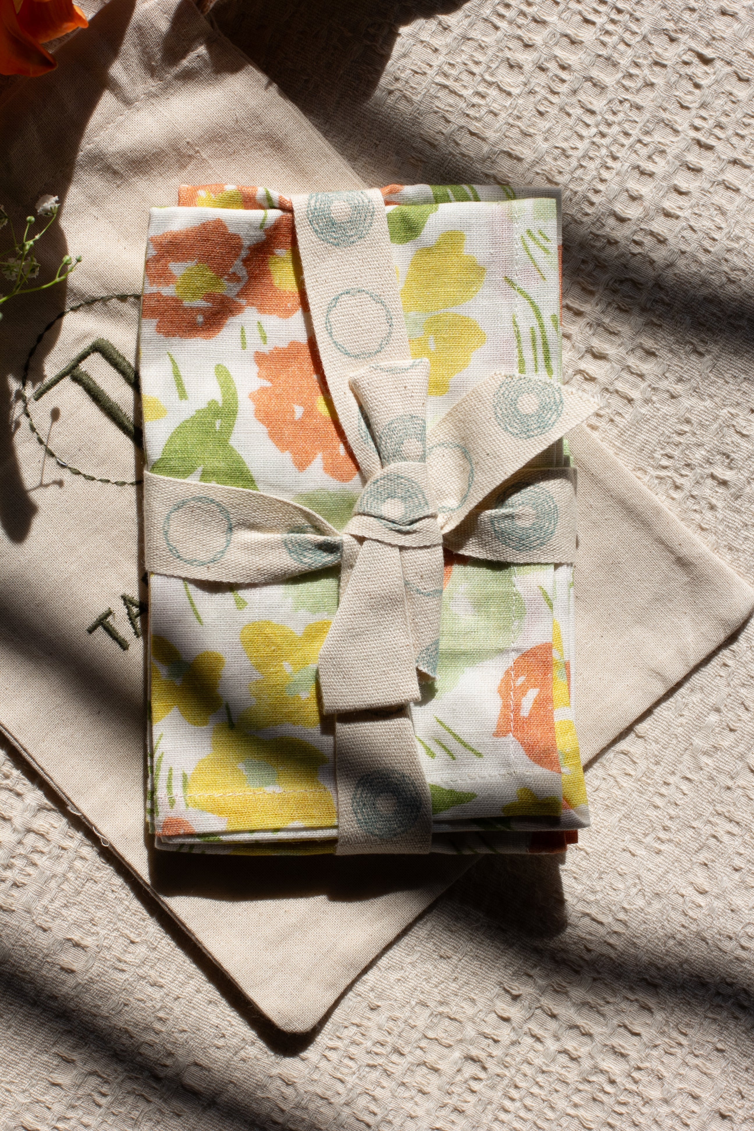 Floral Printed Cotton Napkin| Set of 2