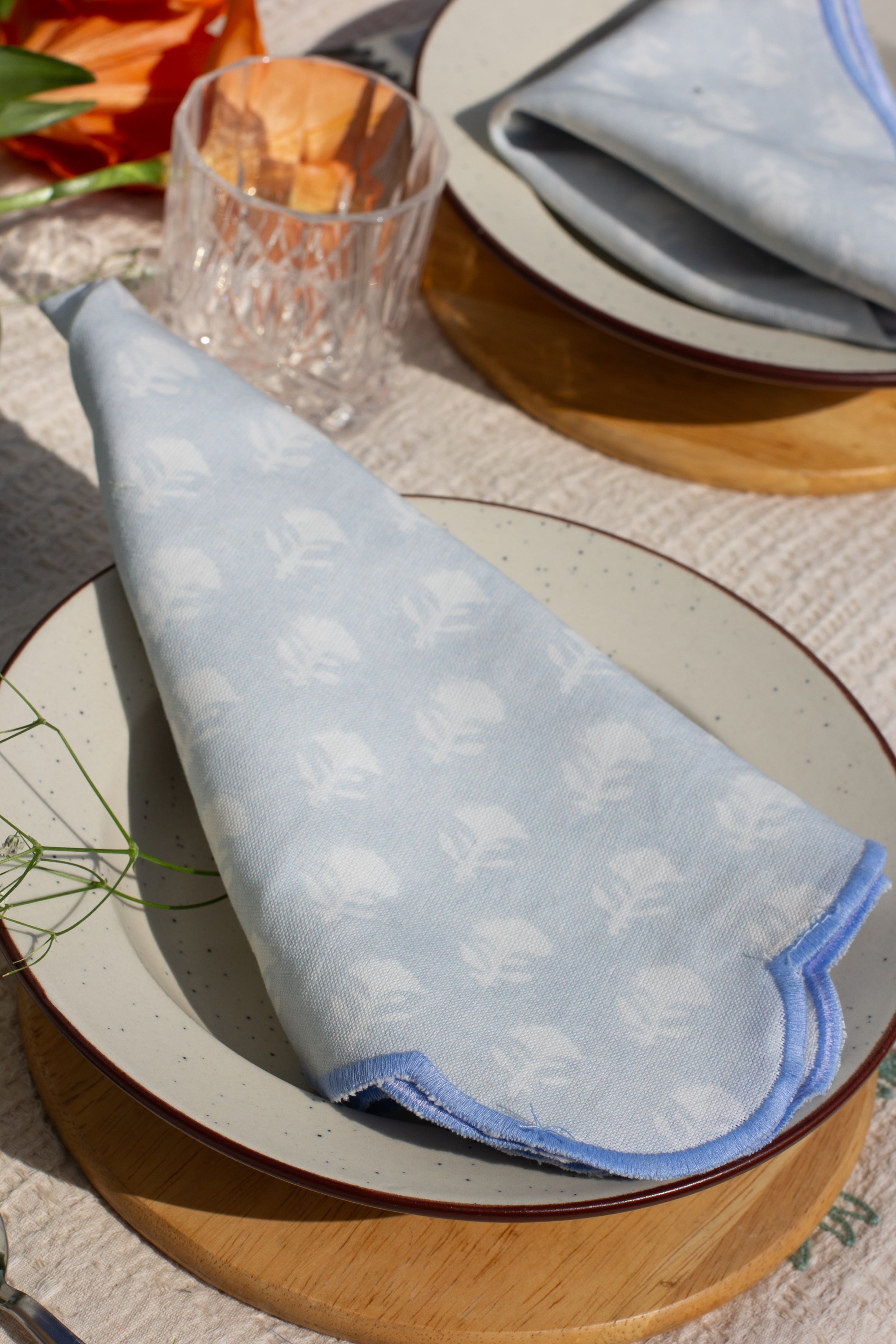 Mimo Pines Blue Cotton Napkin| Set of 2