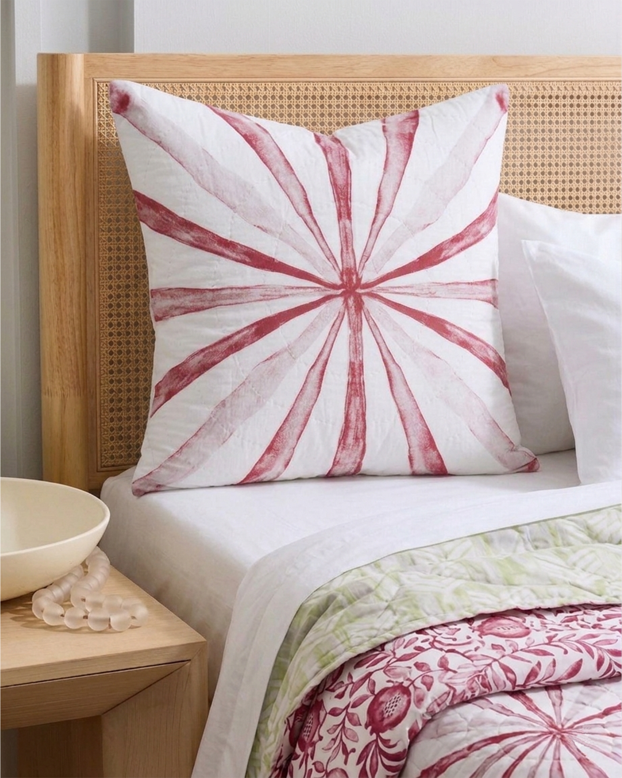 Ayna Red Quilted Sham - 26"x 26"