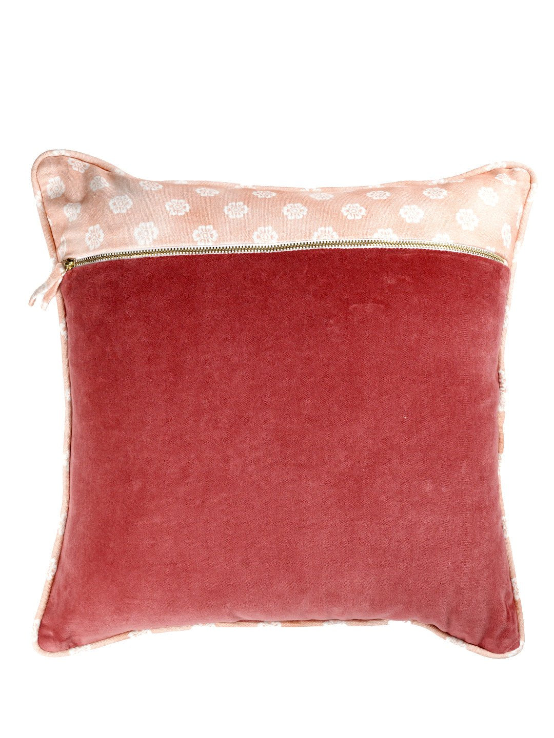 Rahat Red Velvet Embroidered Cushion Cover-18"x18"