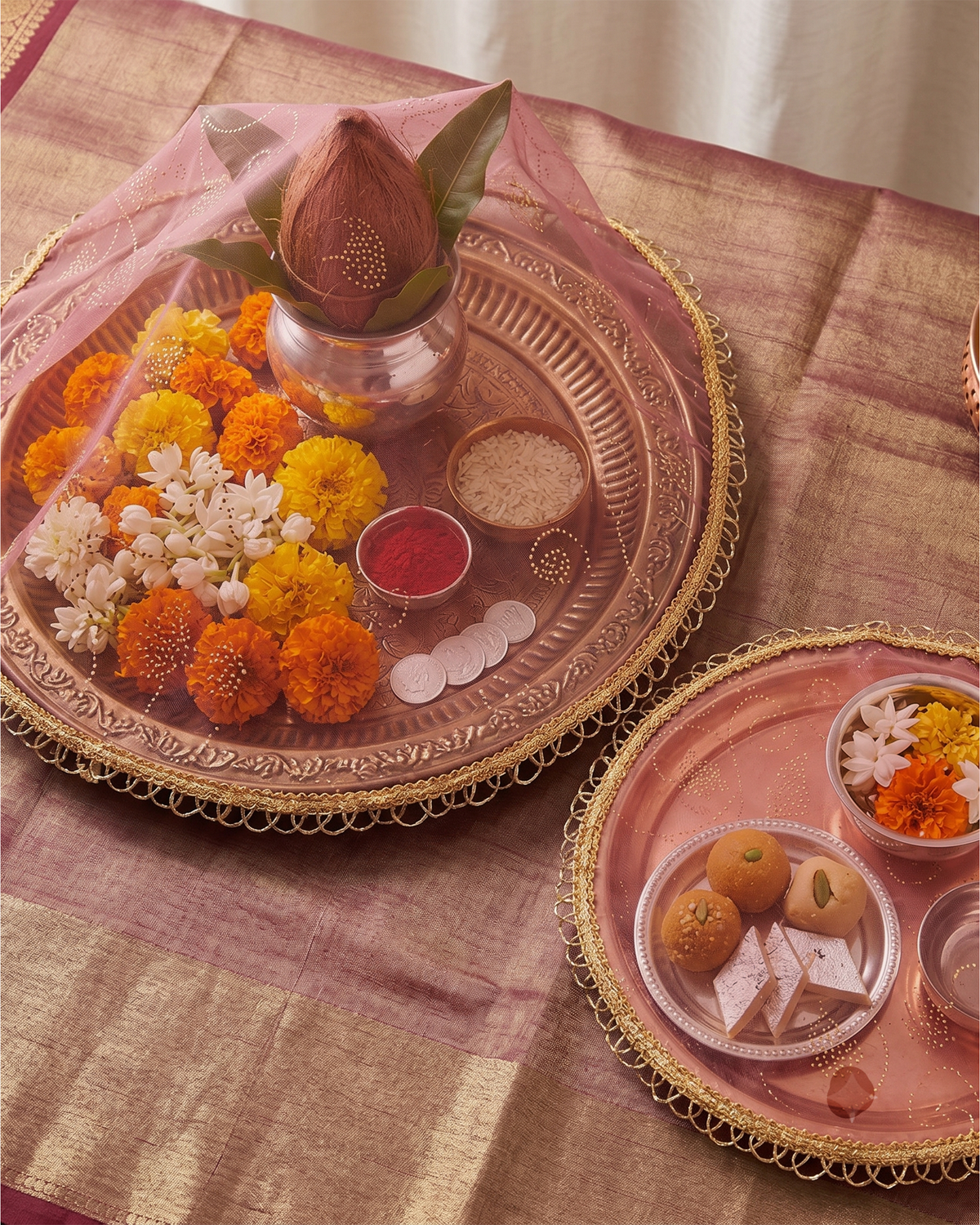Tissue Thali Cover Set of 2 ( Diameter- 20" &16")