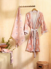 Mimo Pink Cotton Waffle Bath Towel