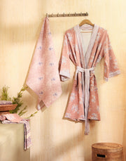 Mimo Pink Cotton Waffle  Bathrobe