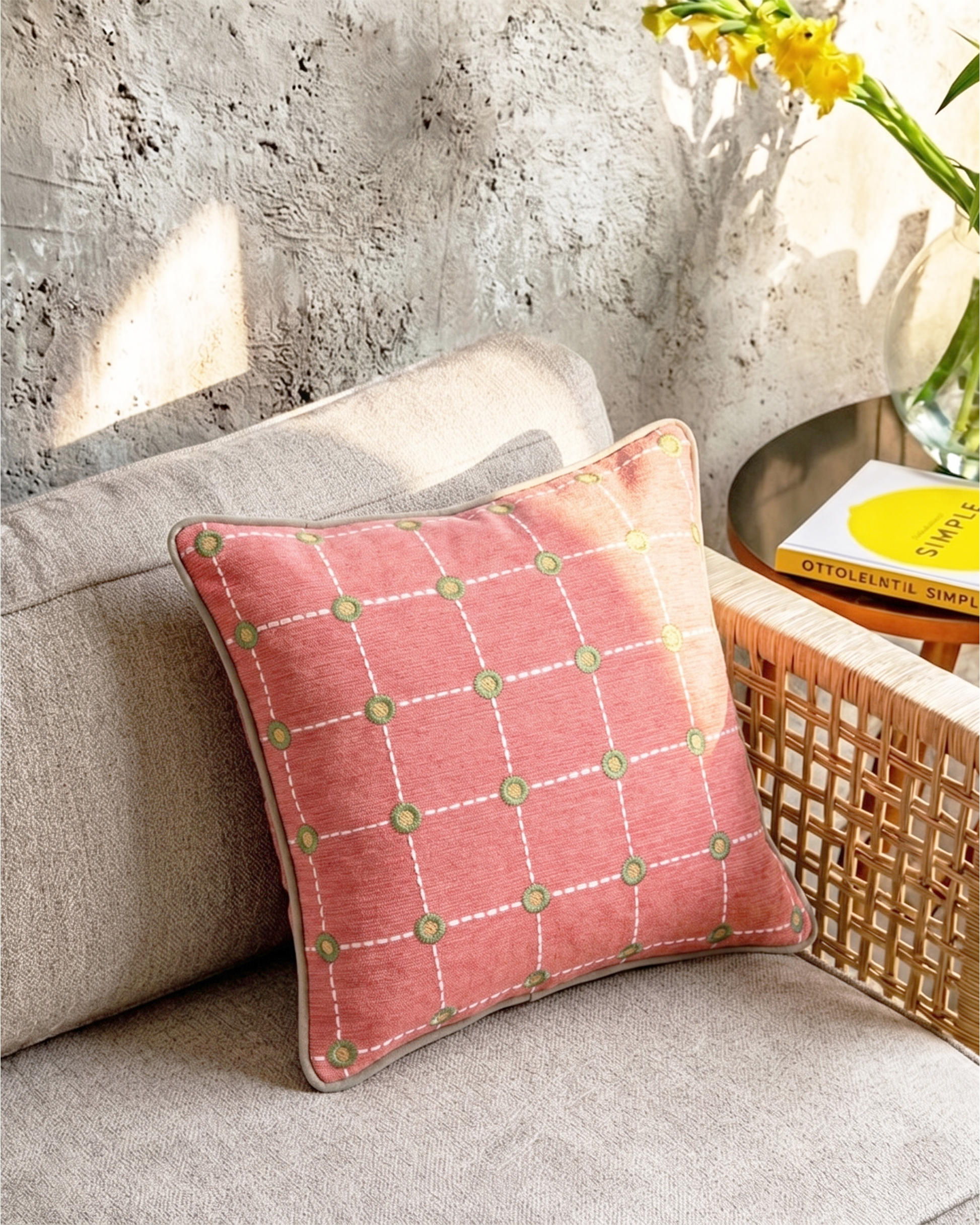 Rust Soft Stripe Cotton Cushion Cover | Taran Living