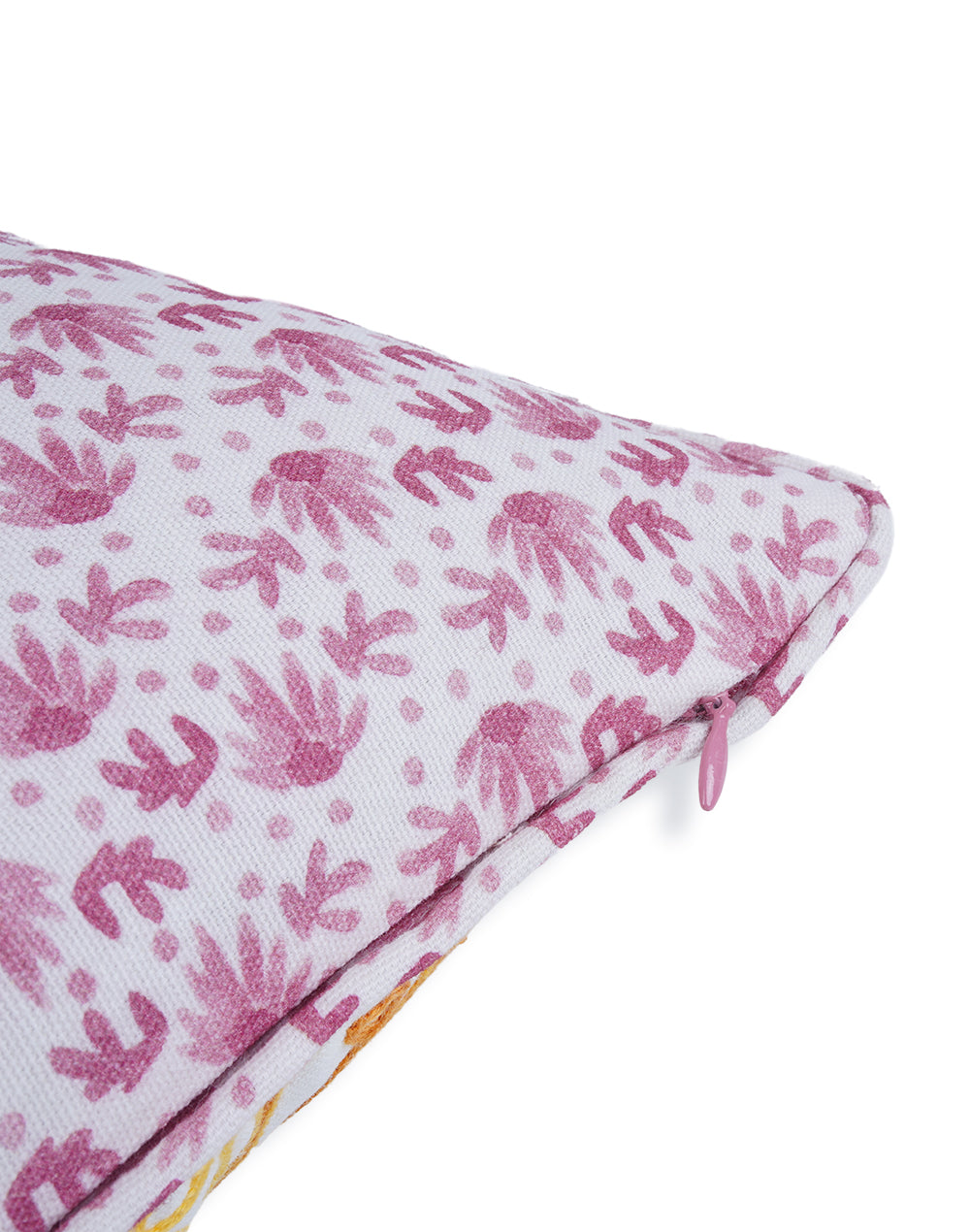 Khwaab Yellow Garden Grid Cushion Cover