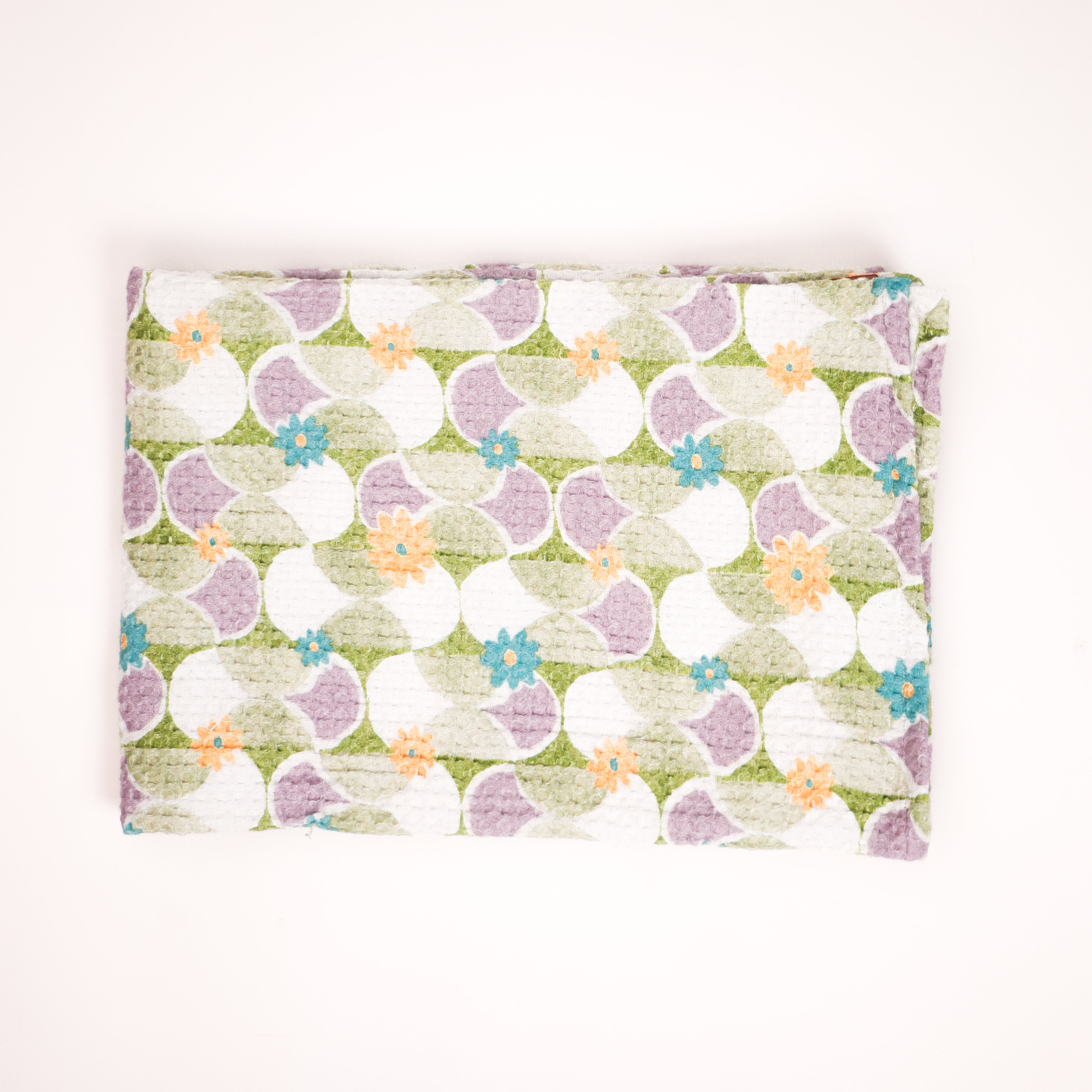 Mosiac Purple Cotton Waffle Bath Towel