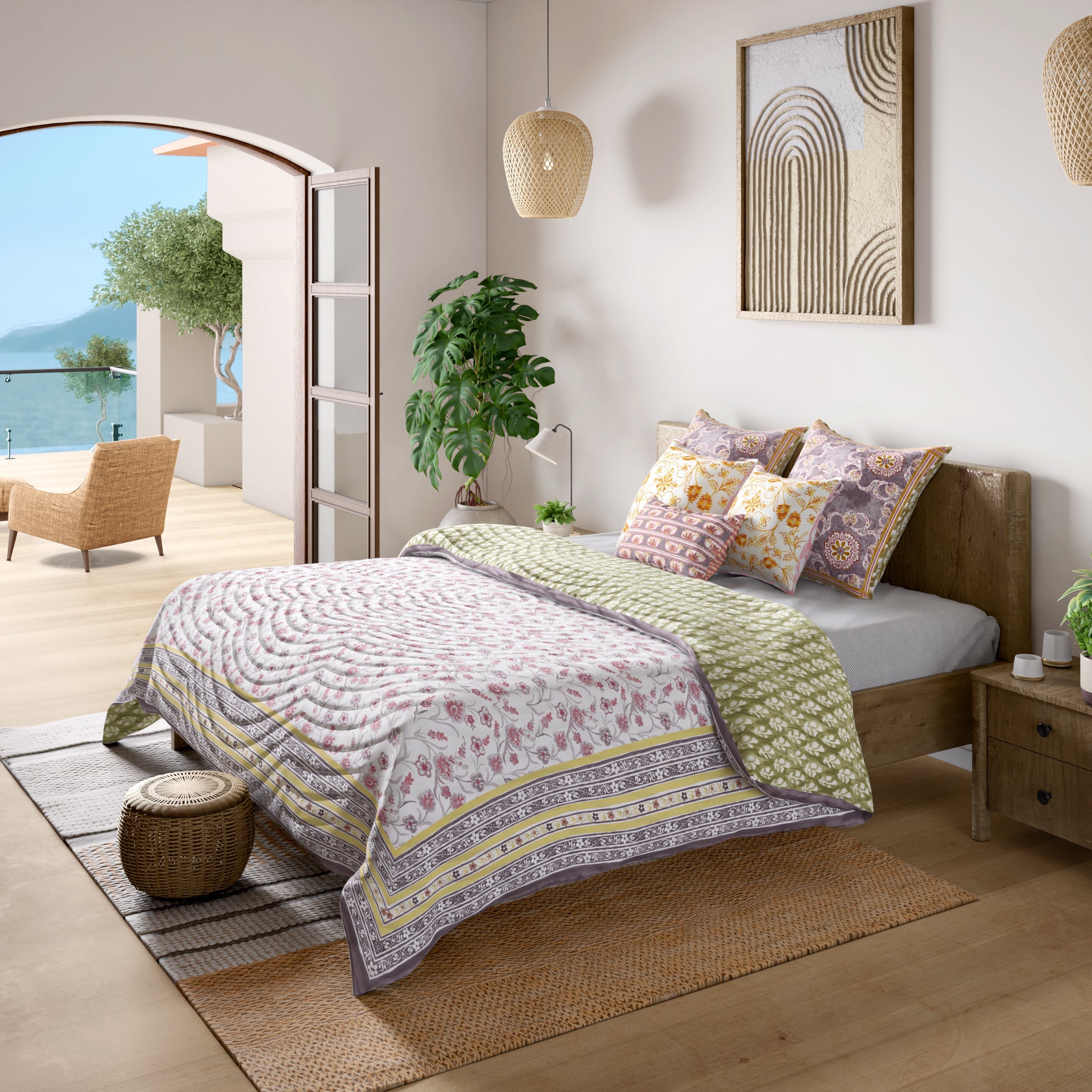 Khwaab Yellow Cotton Quilt