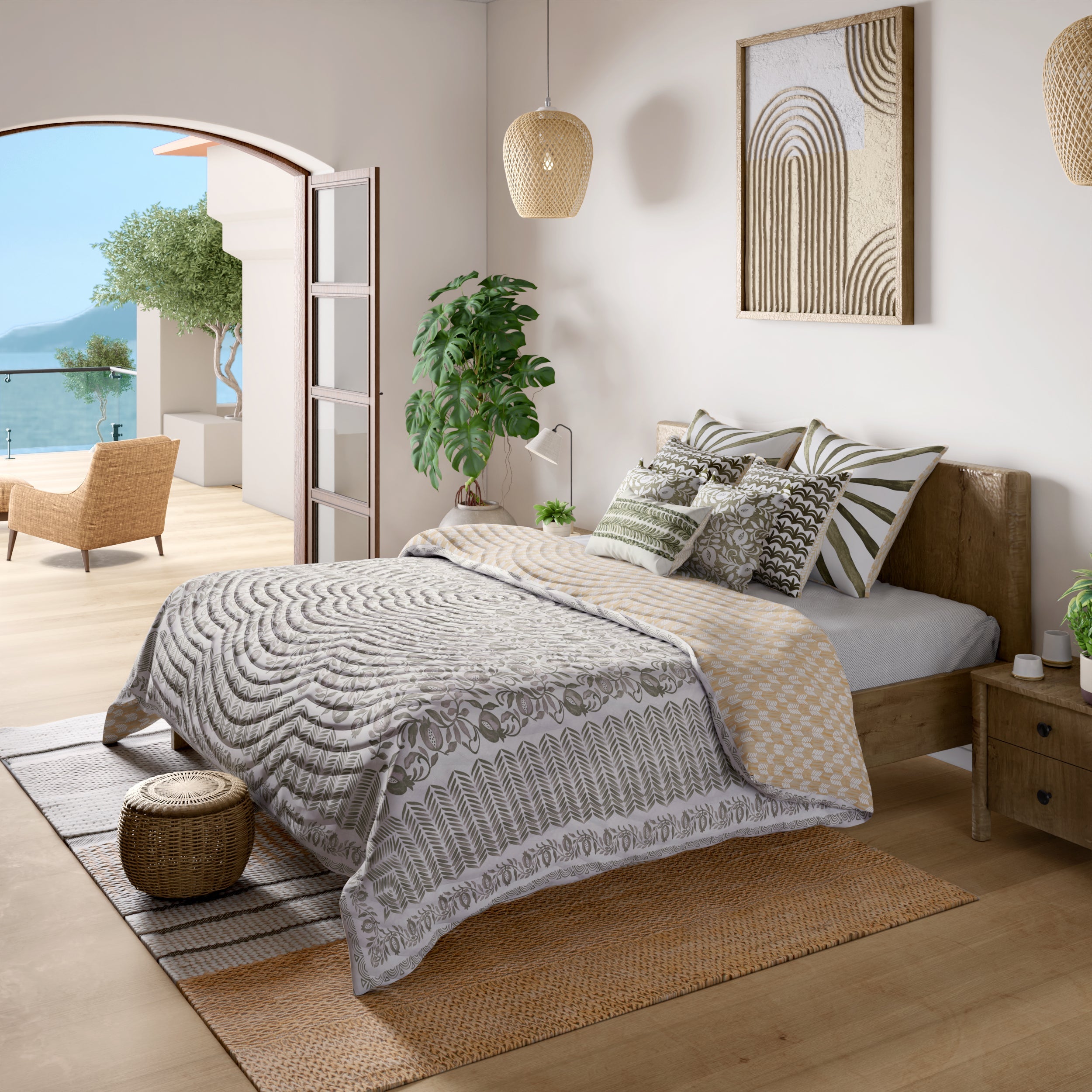 Ayna Green Cotton Quilt