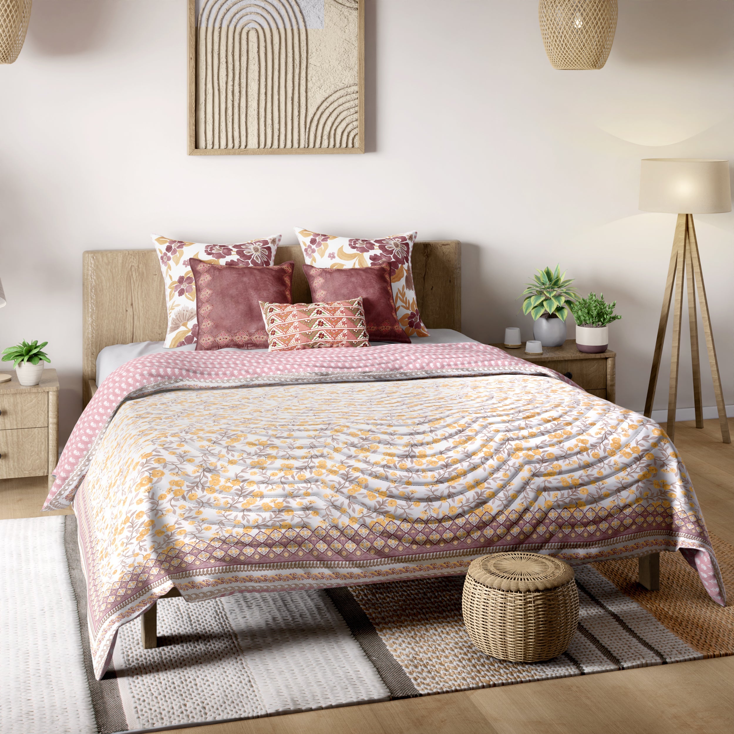 Mimo Yellow Cotton Quilt