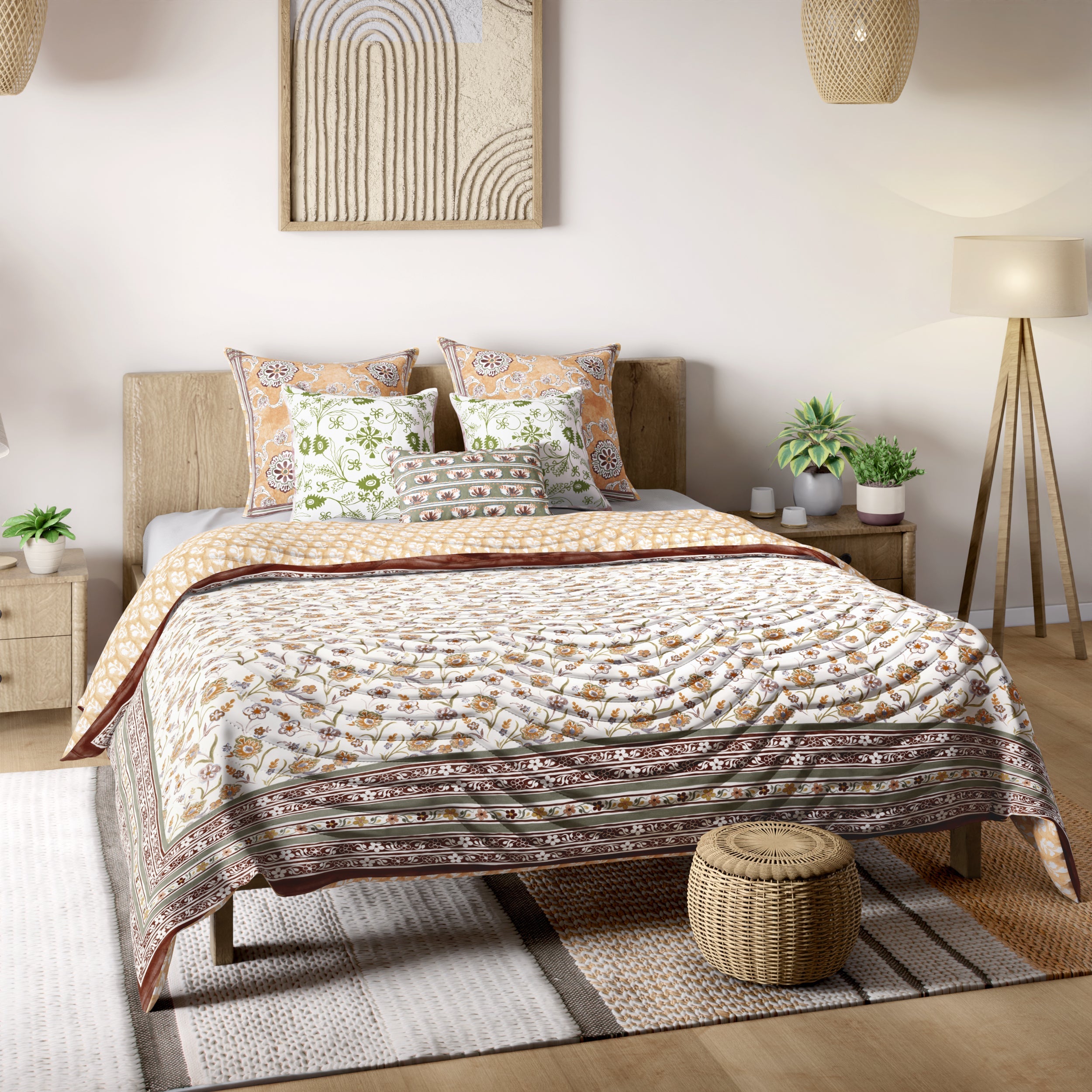 Khwaab Maroon Cotton Quilt