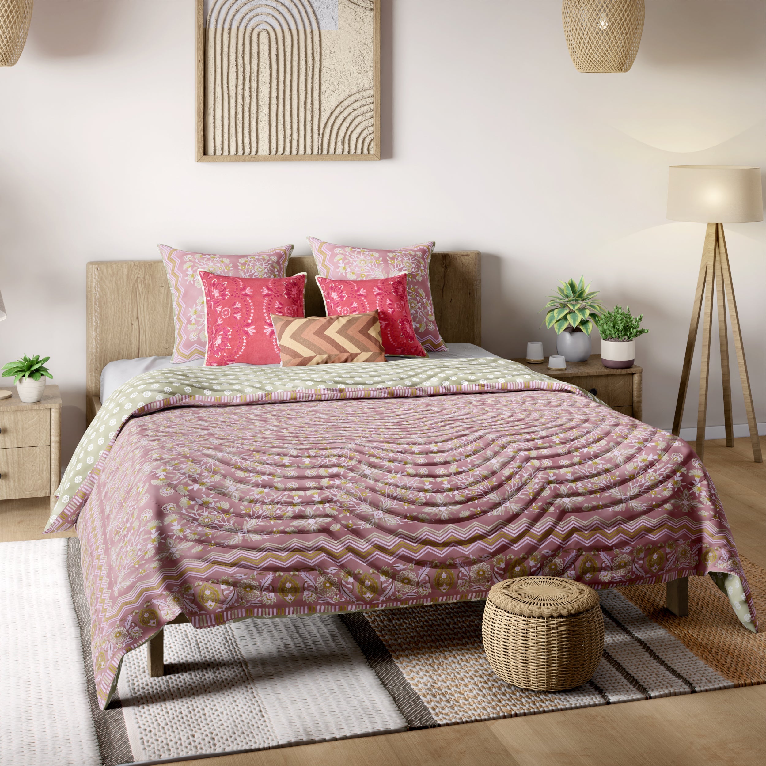 Rahat Red Cotton Quilt