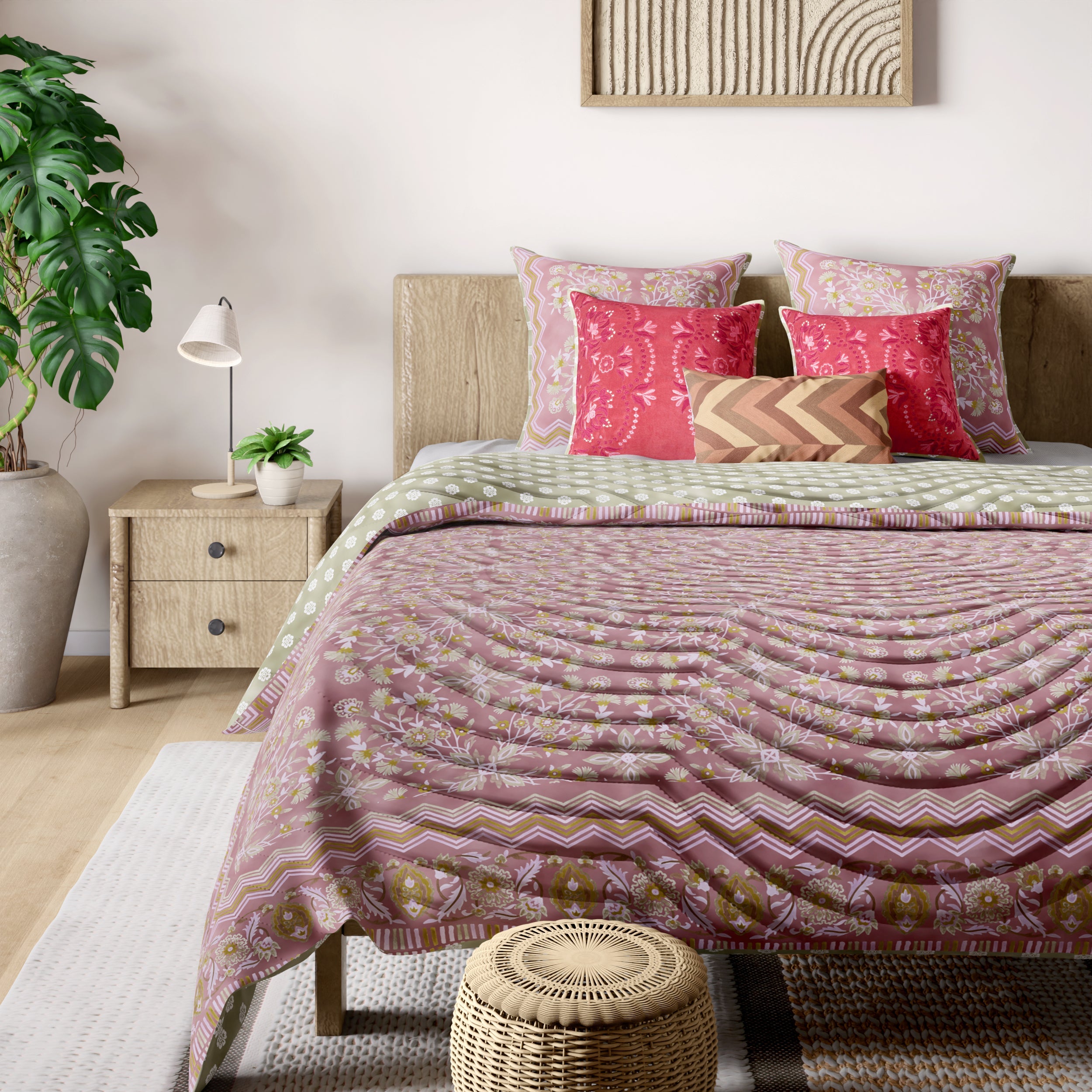 Rahat Red Cotton Quilt