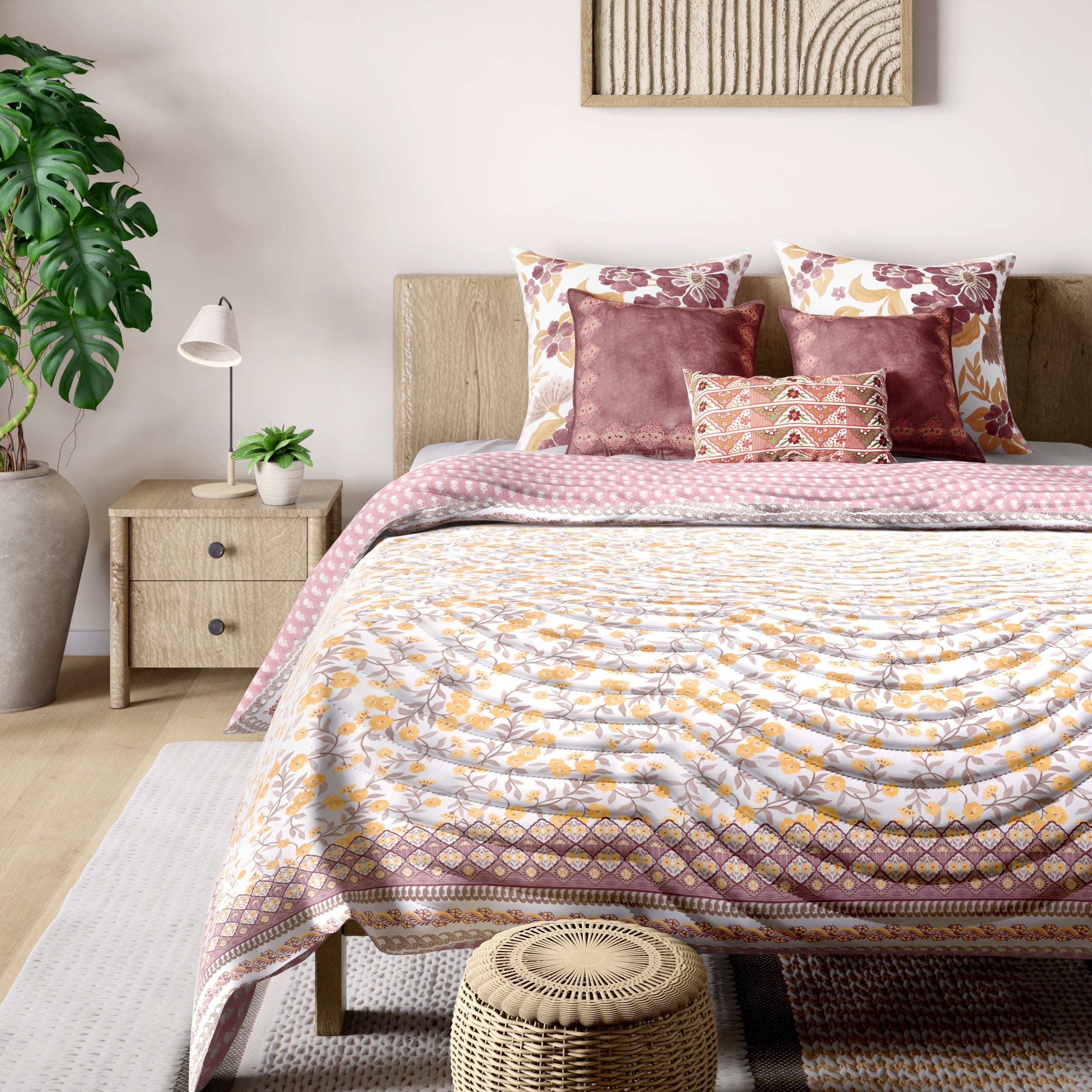 Mimo Yellow Cotton Quilt