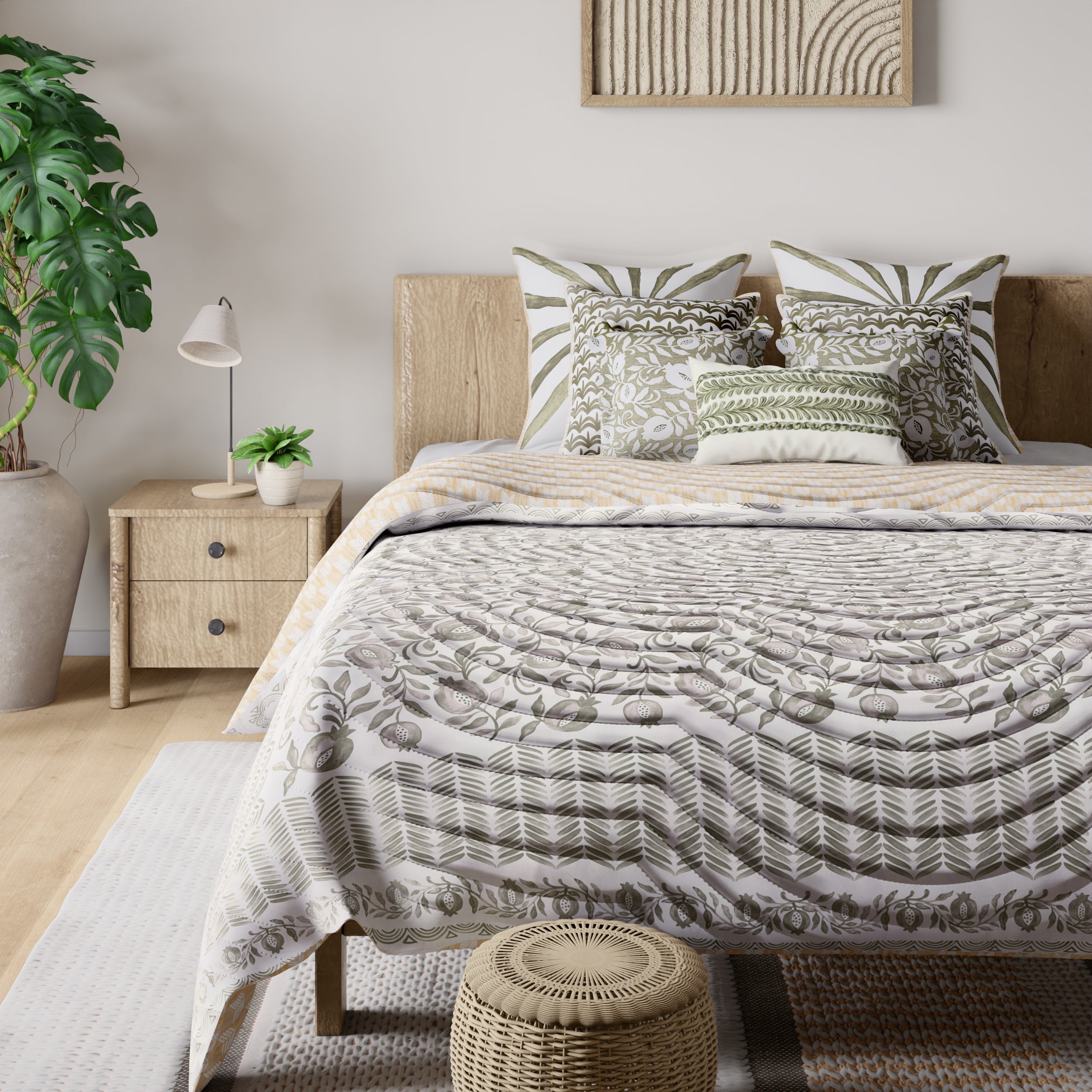 Ayna Green Cotton Quilt