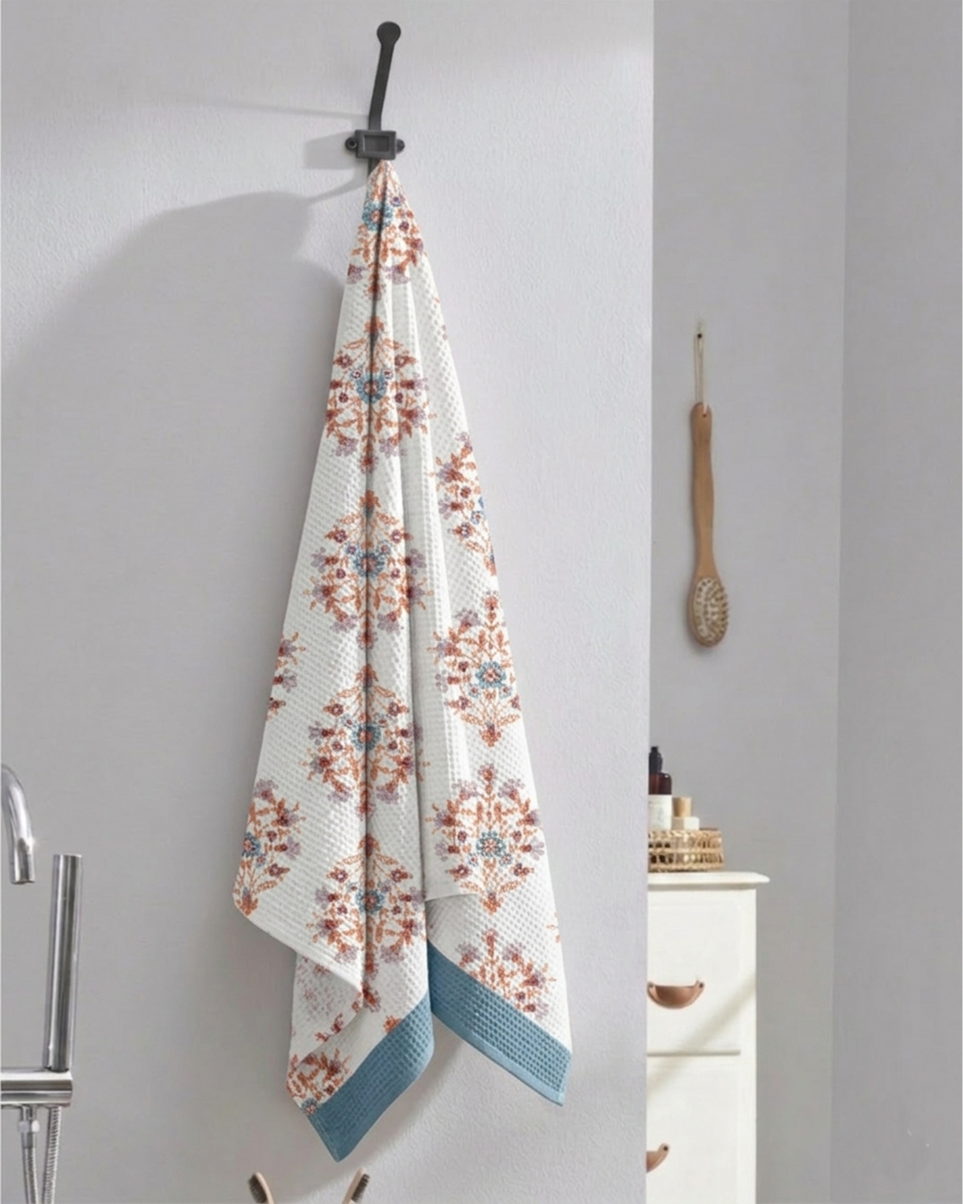 Rahat Buta Blue Cotton Bath Towel - alternate view