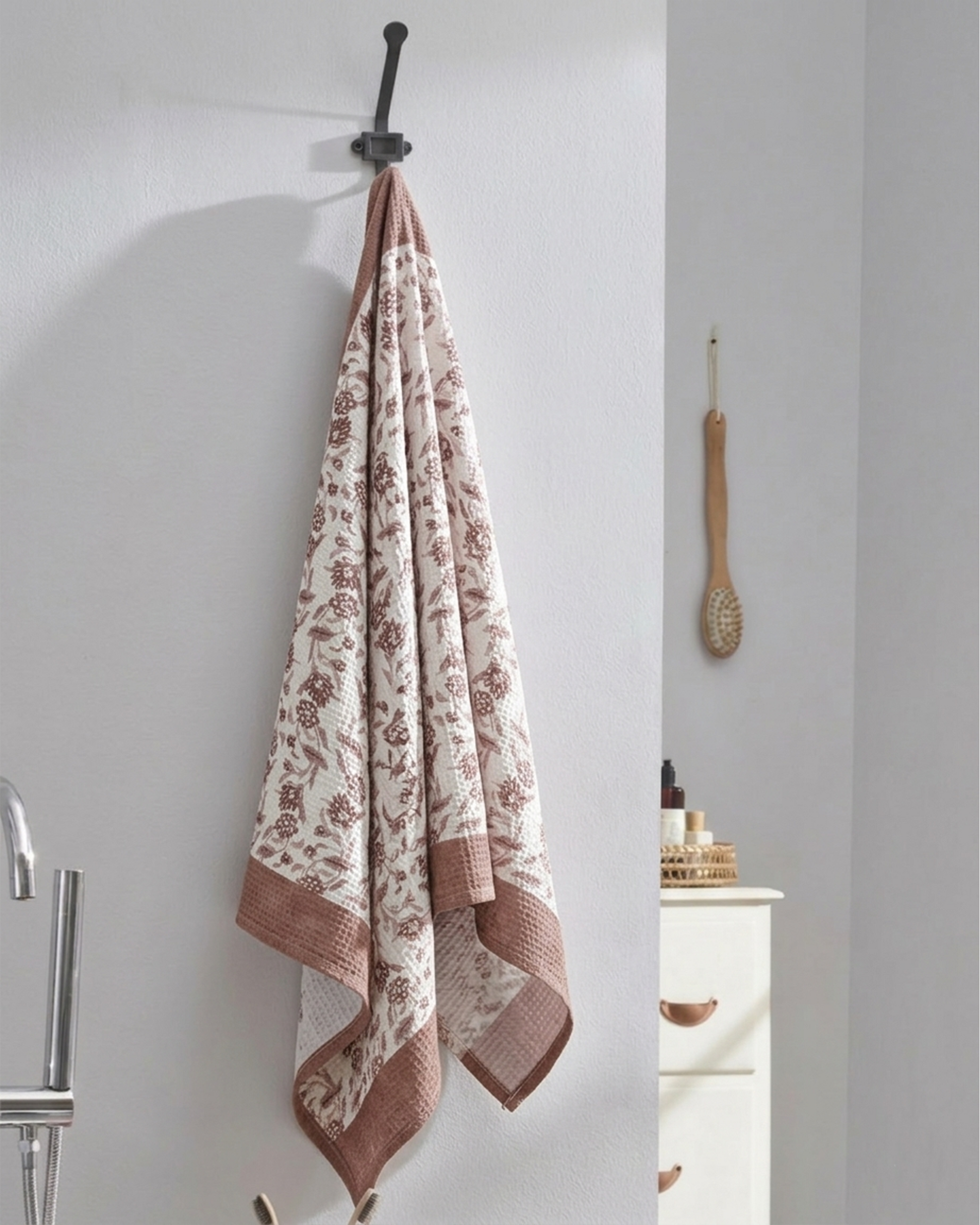 Khwaab Pink Cotton Bath Towel - alternate view