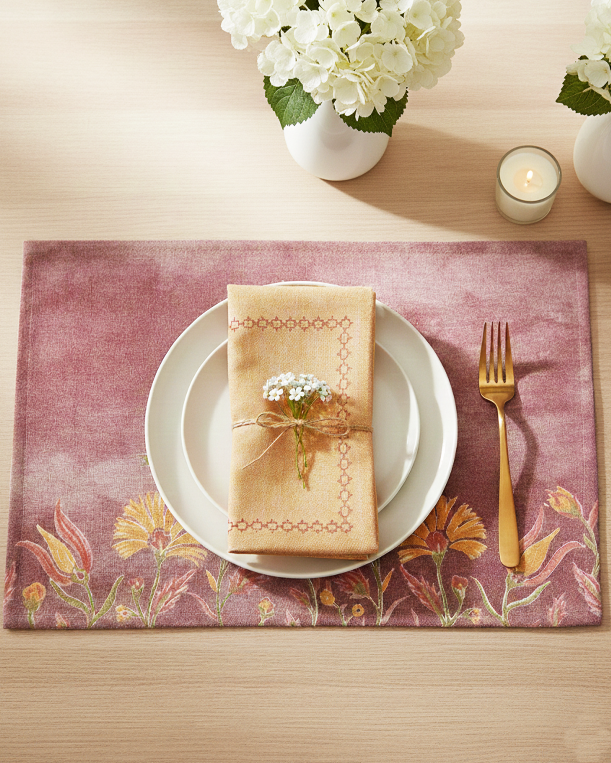 Miyana Yellow Embroidered Napkin - alternate view