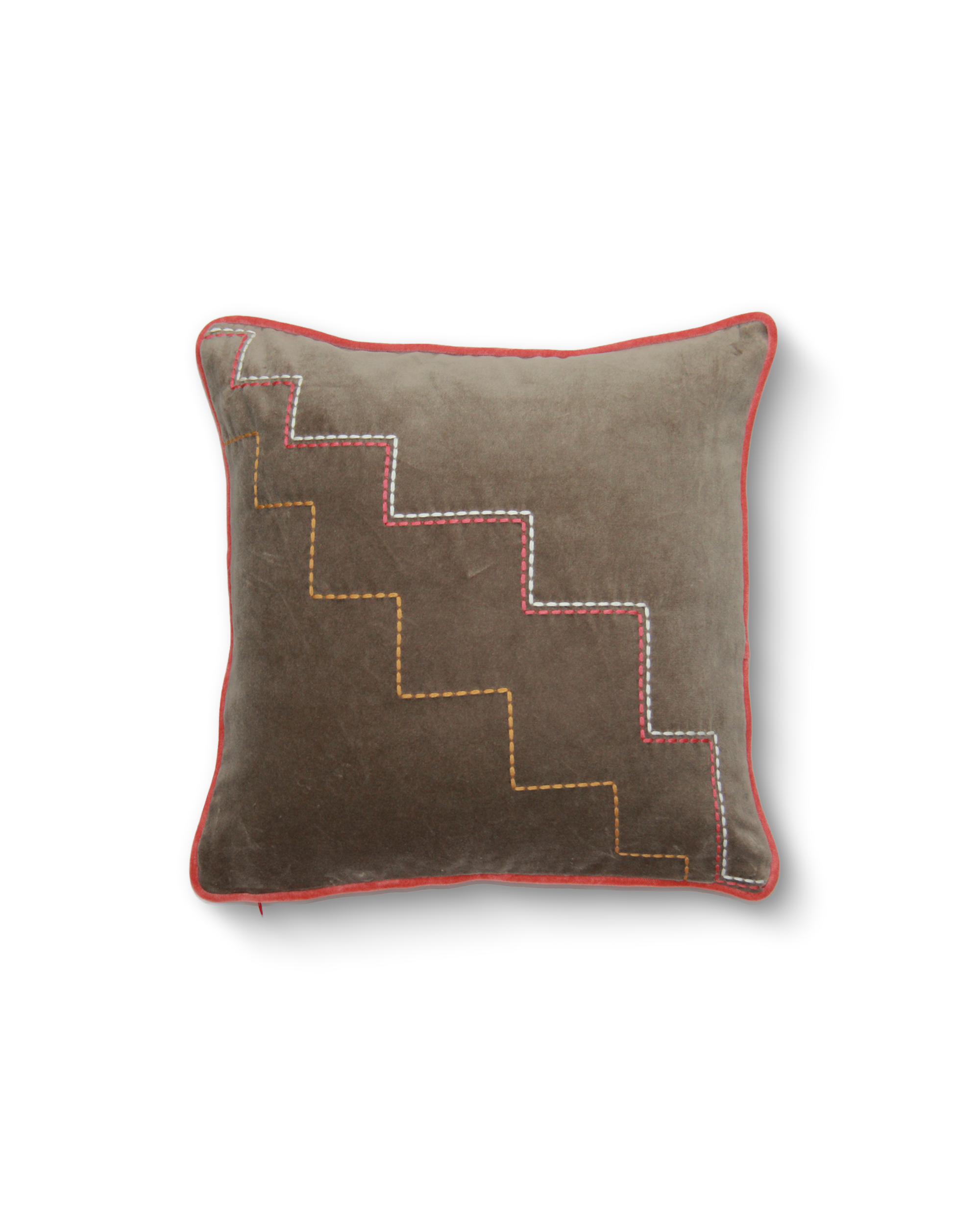 Step Well Green Cotton Velvet Cushion Cover