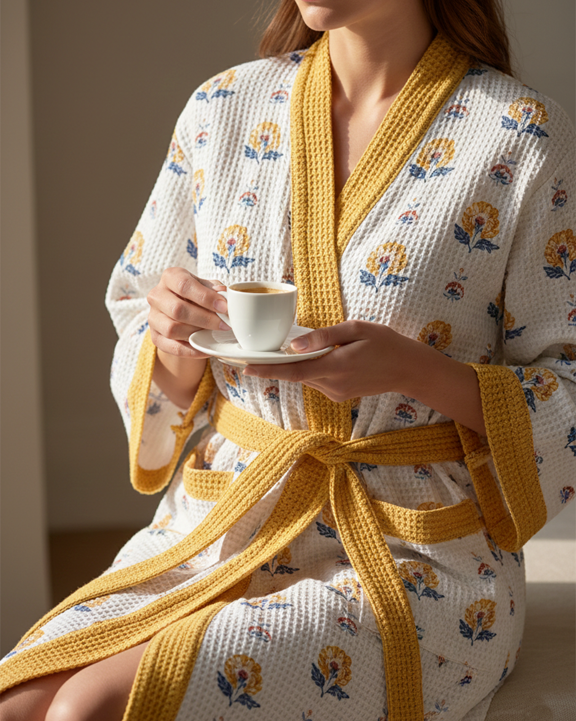 Gul Cotton Waffle Bathrobe - alternate view